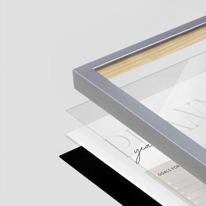 [Color:Polished Chrome], Picture of art in a Polished Chrome frame at an angle