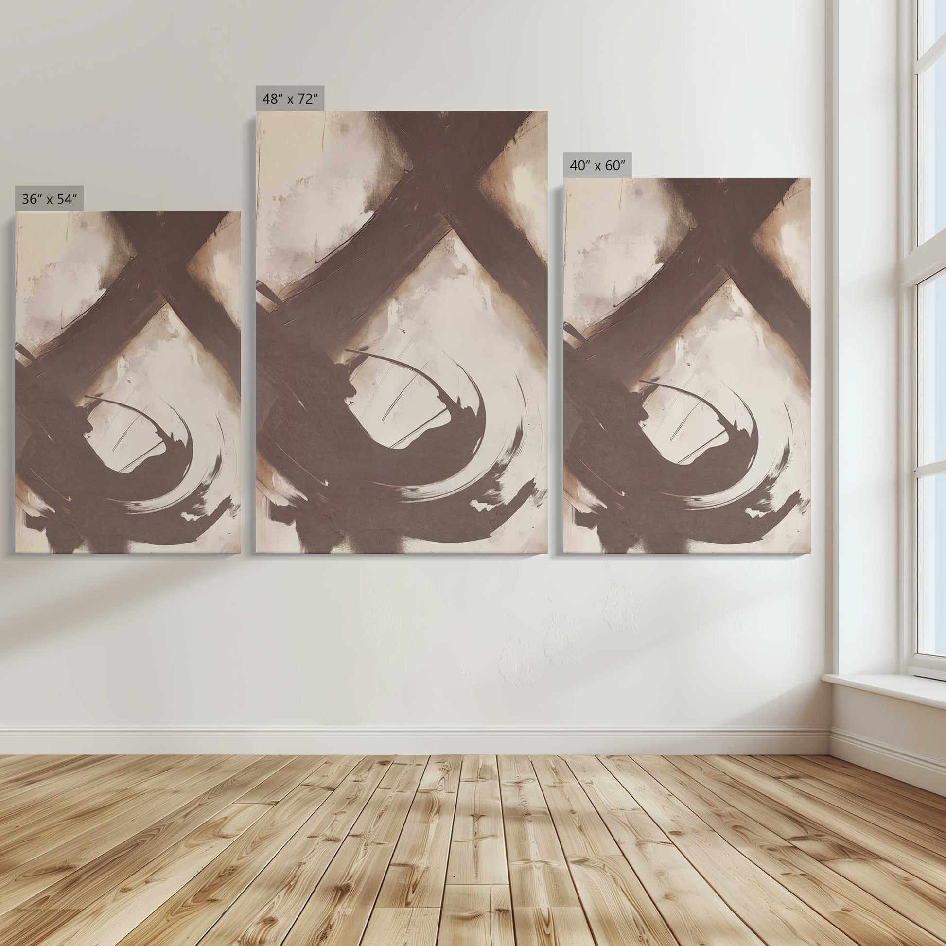 [Color:Stretched Canvas], Image showing the size comparisons