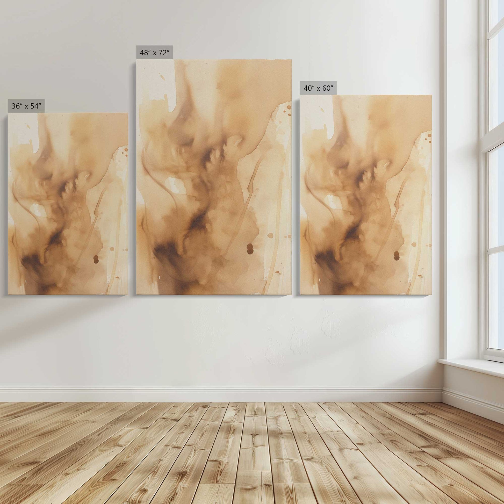 [Color:Stretched Canvas], Image showing the size comparisons