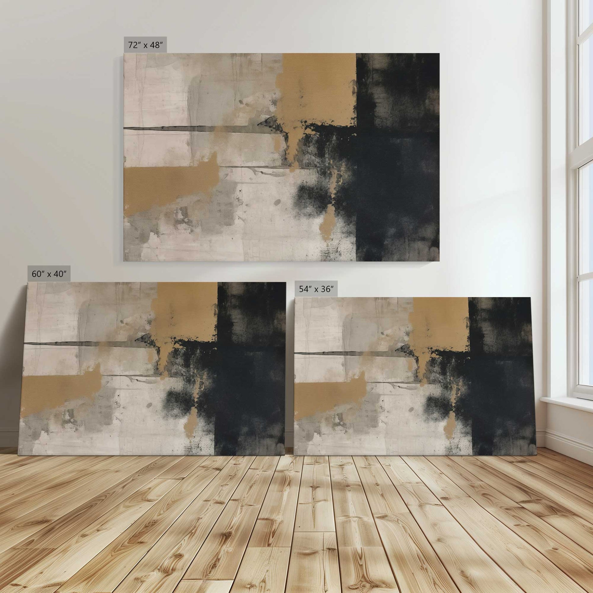 [Color:Stretched Canvas], Image showing the size comparisons