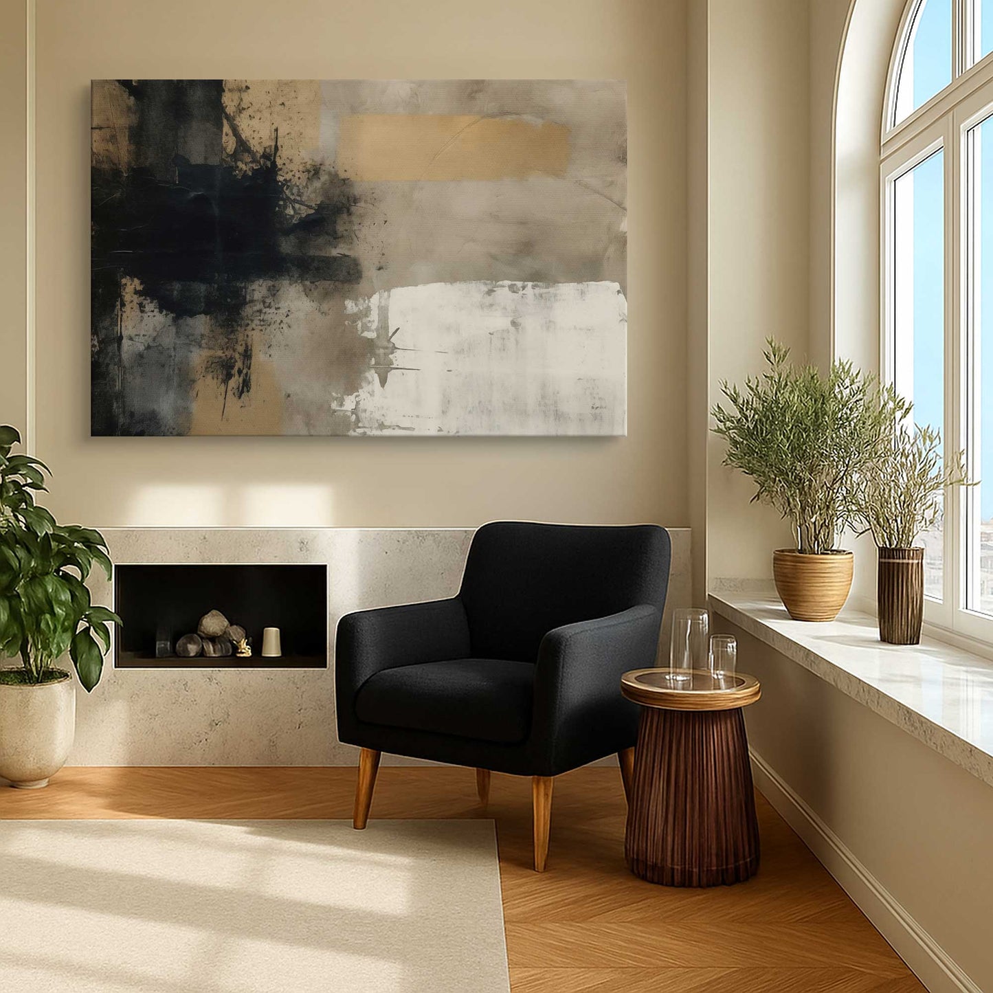 [Color:Stretched Canvas], Picture of art in a room
