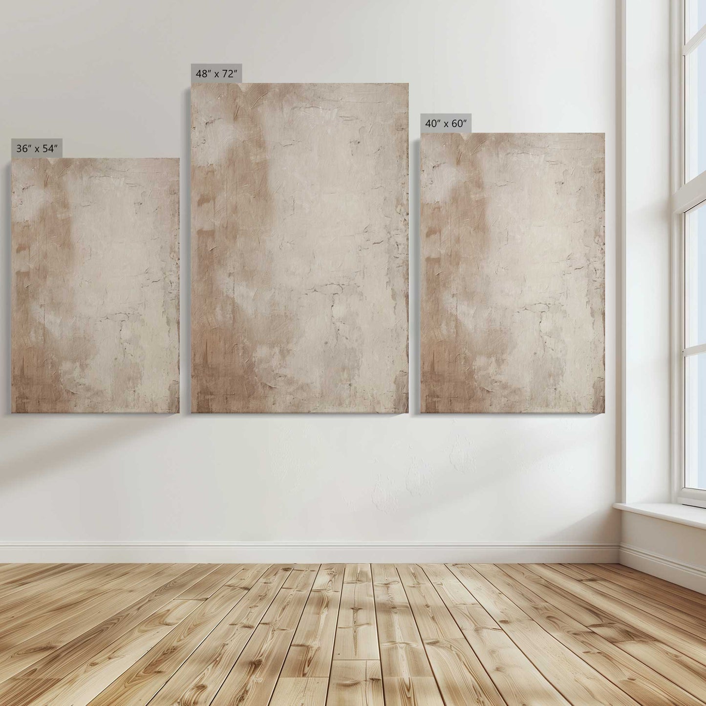 [Color:Stretched Canvas], Image showing the size comparisons