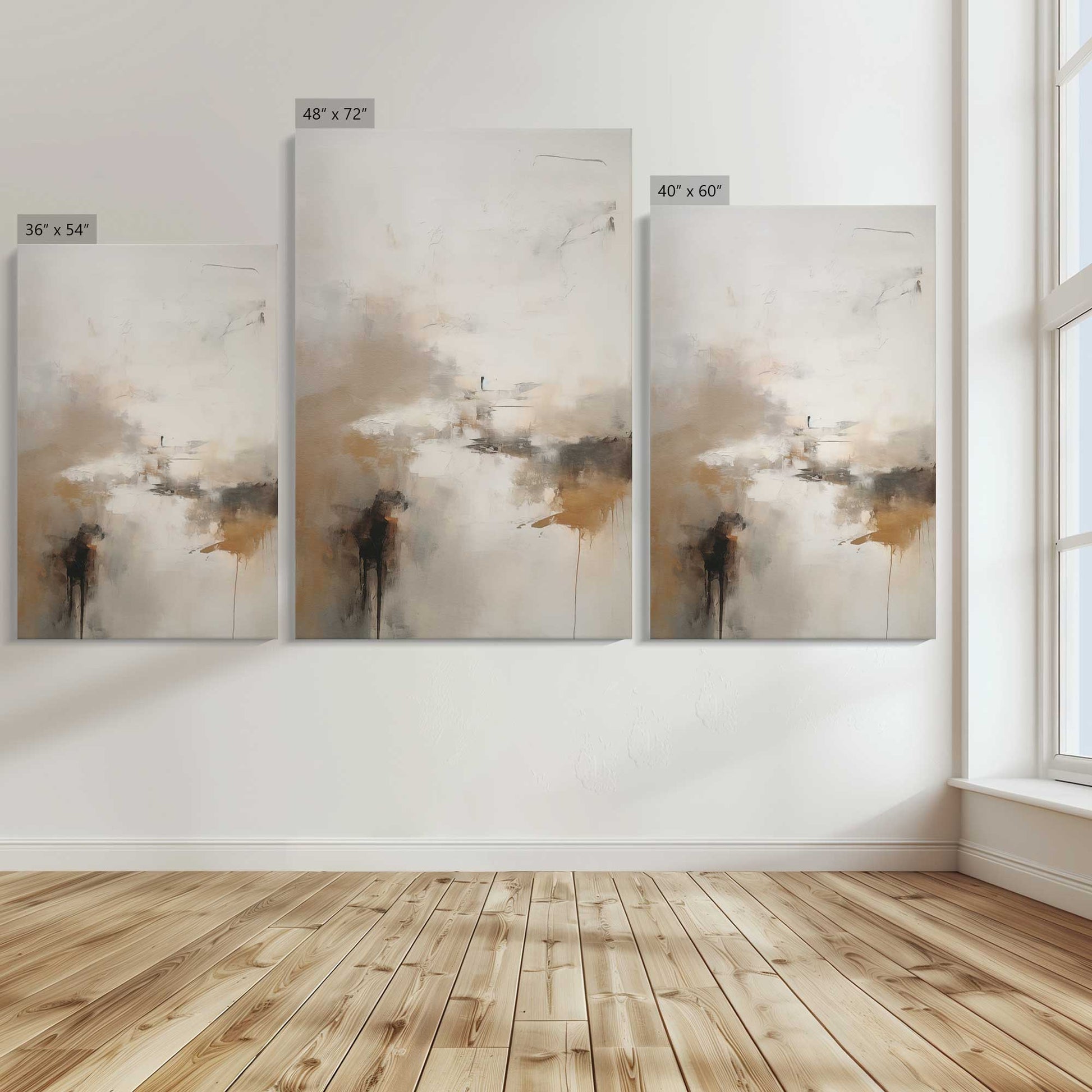 [Color:Stretched Canvas], Image showing the size comparisons