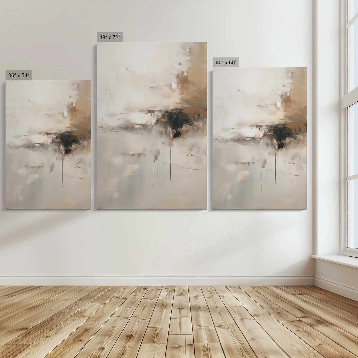 [Color:Stretched Canvas], Image showing the size comparisons