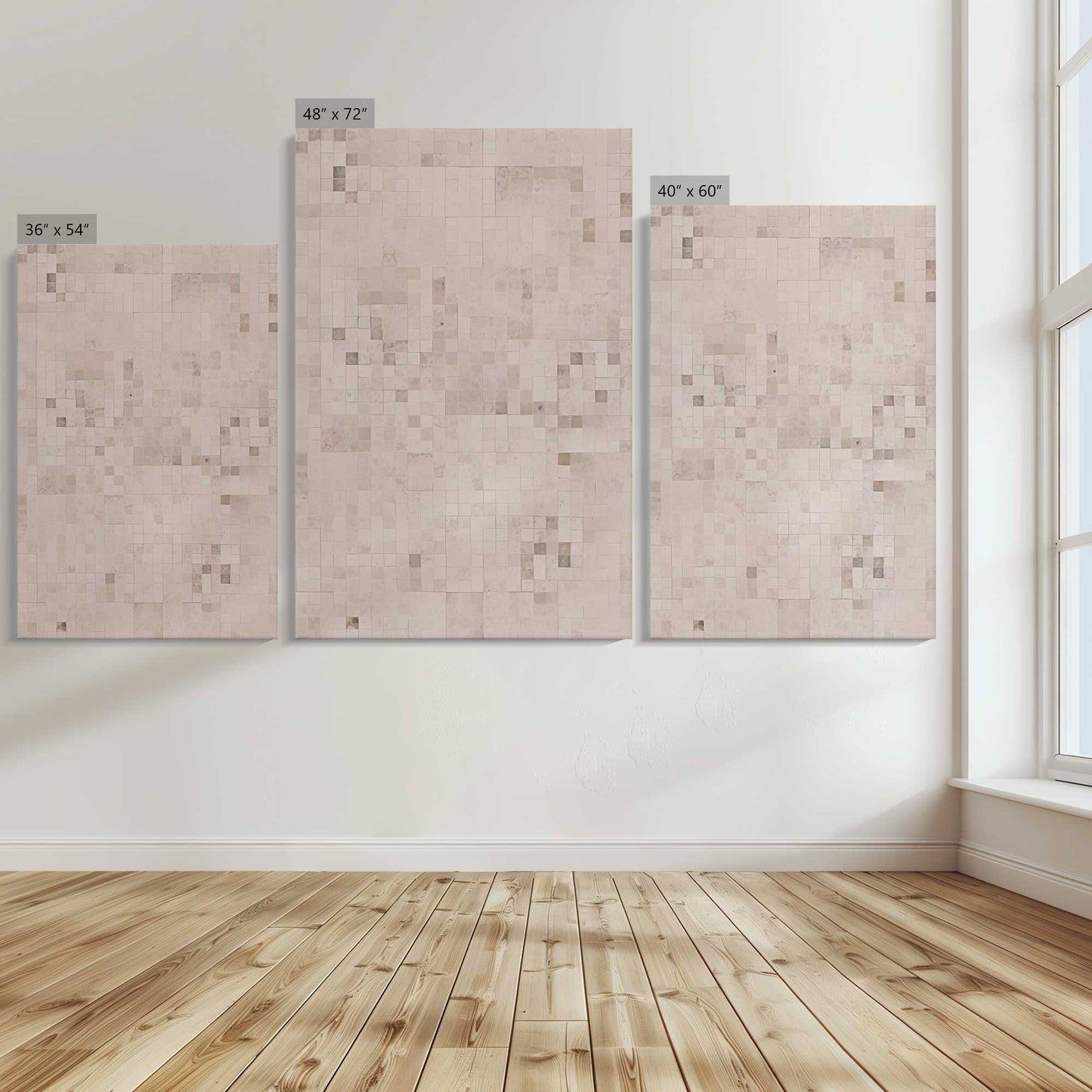 [Color:Stretched Canvas], Image showing the size comparisons