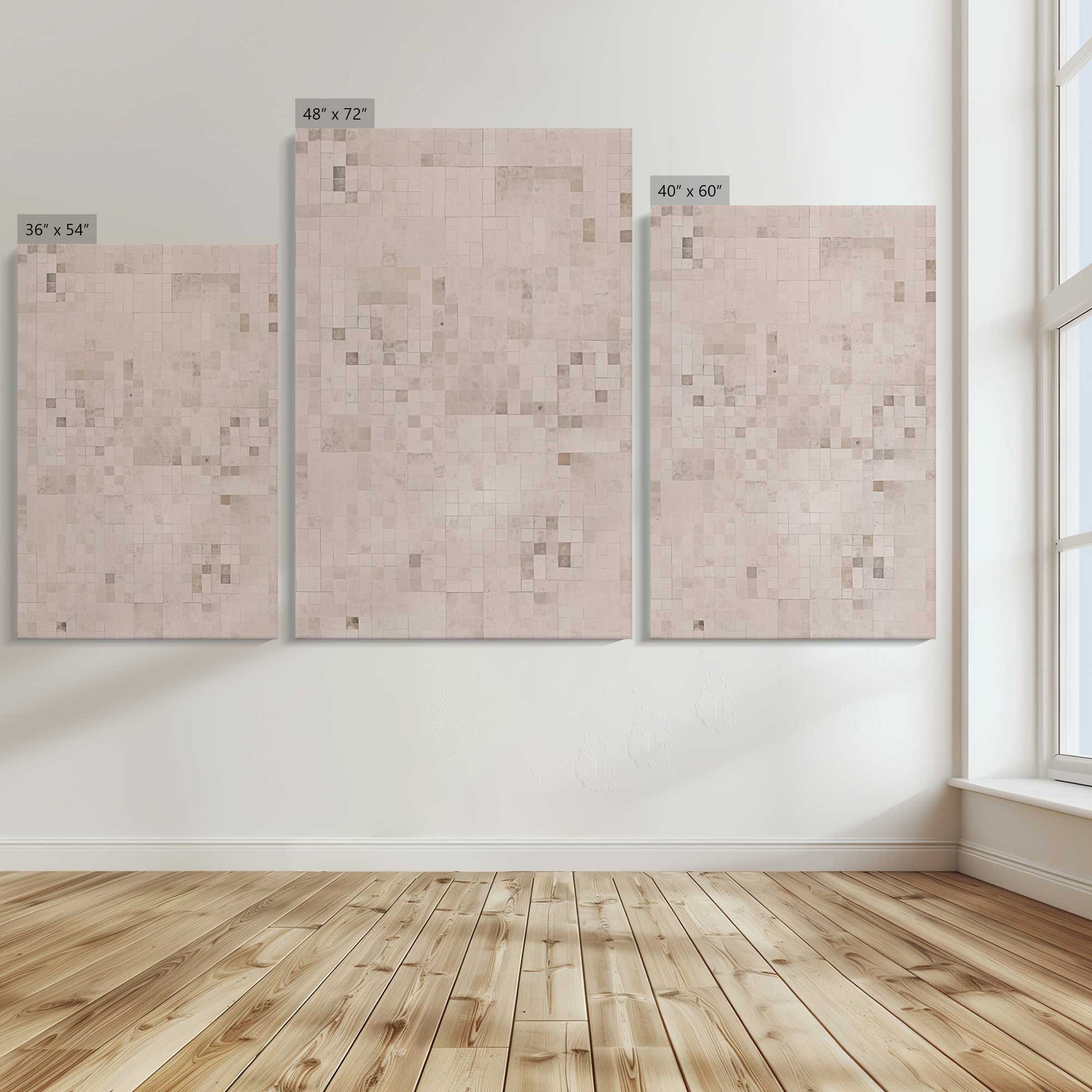 [Color:Stretched Canvas], Image showing the size comparisons