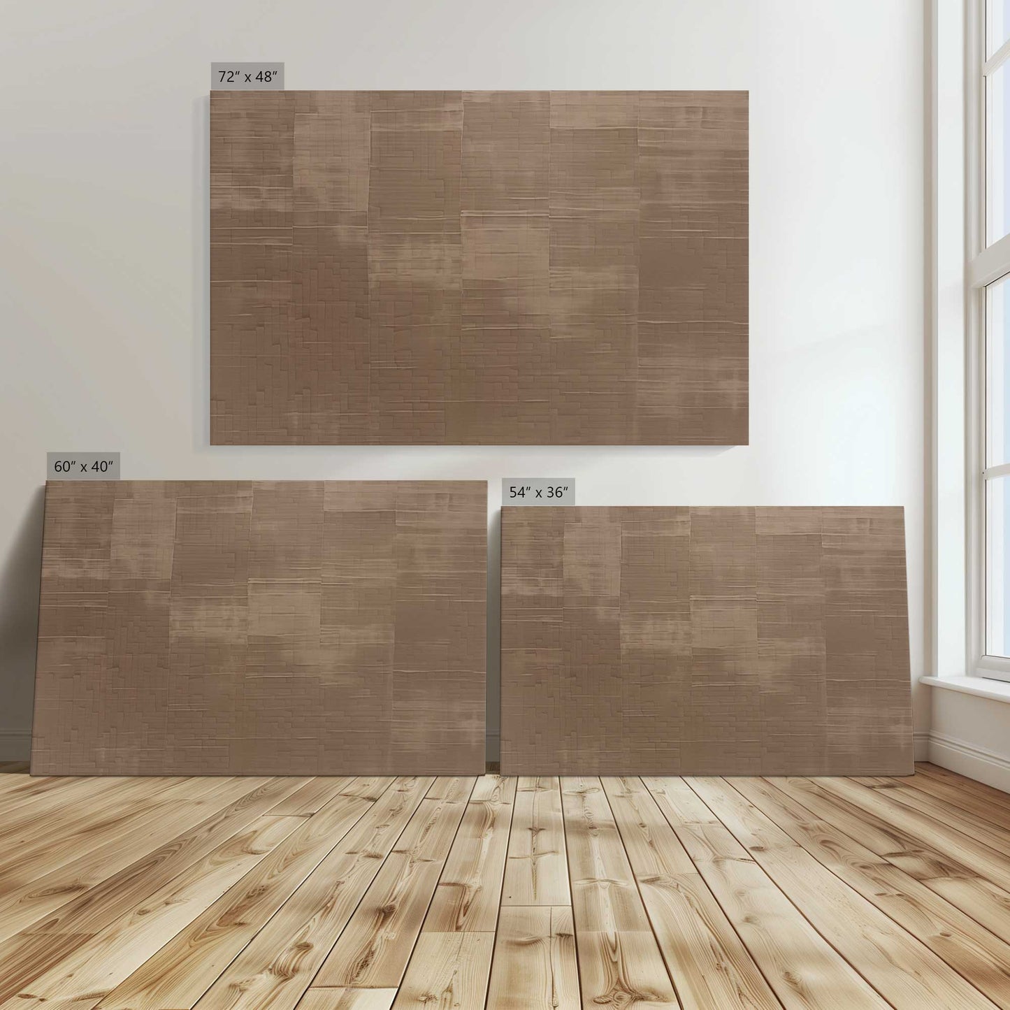 [Color:Stretched Canvas], Image showing the size comparisons