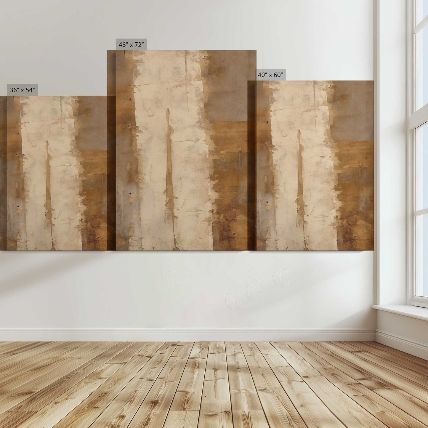 [Color:Stretched Canvas], Image showing the size comparisons
