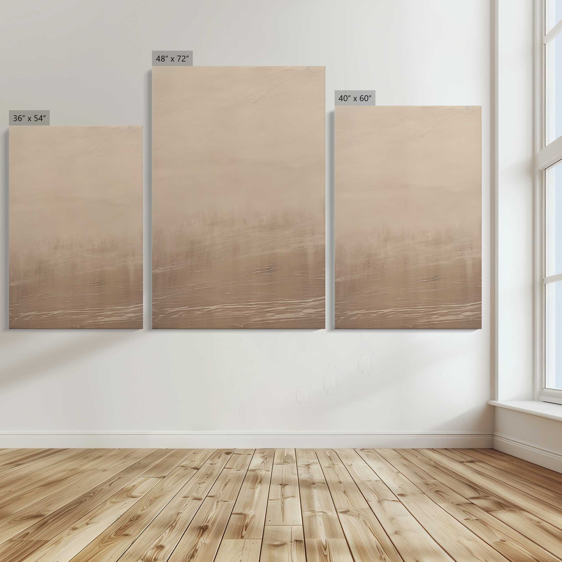 [Color:Stretched Canvas], Image showing the size comparisons