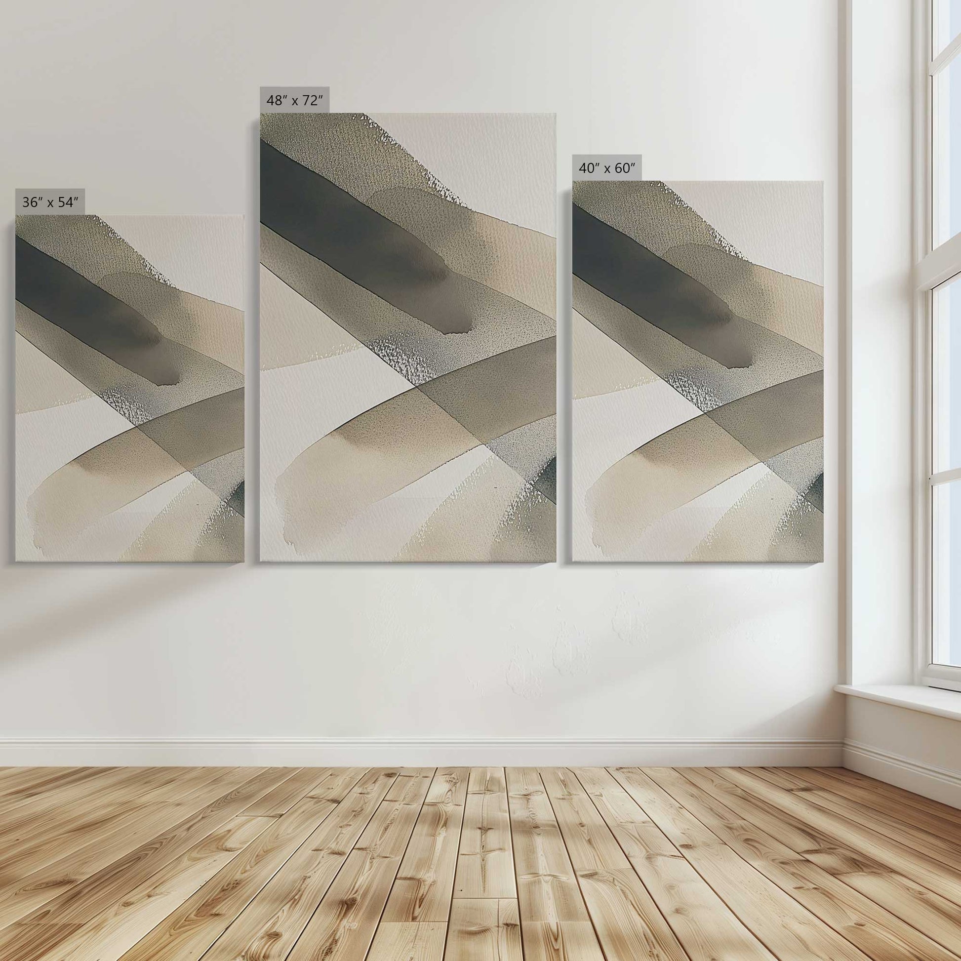 [Color:Stretched Canvas], Image showing the size comparisons