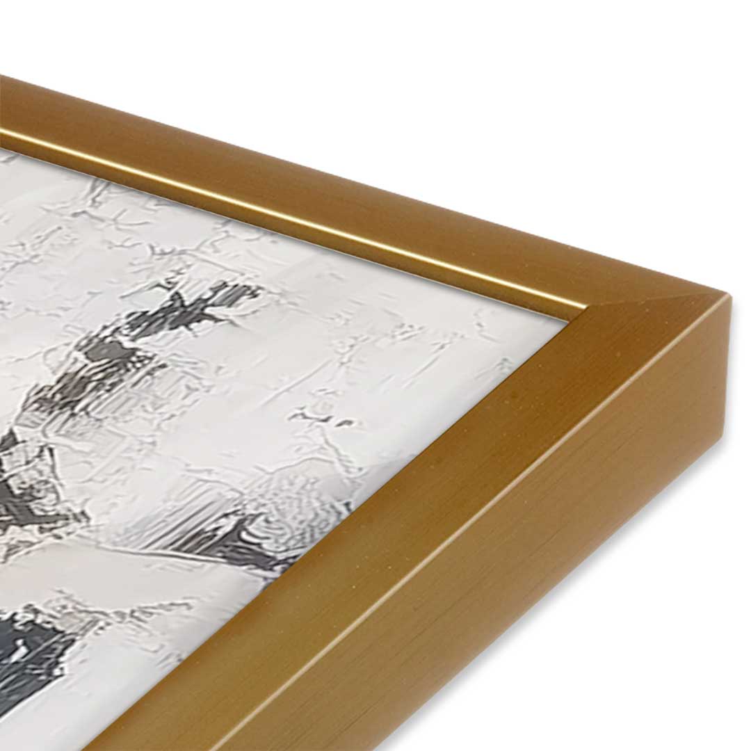 [Color:Polished Gold], Picture of art in a Polished Gold frame at an angle