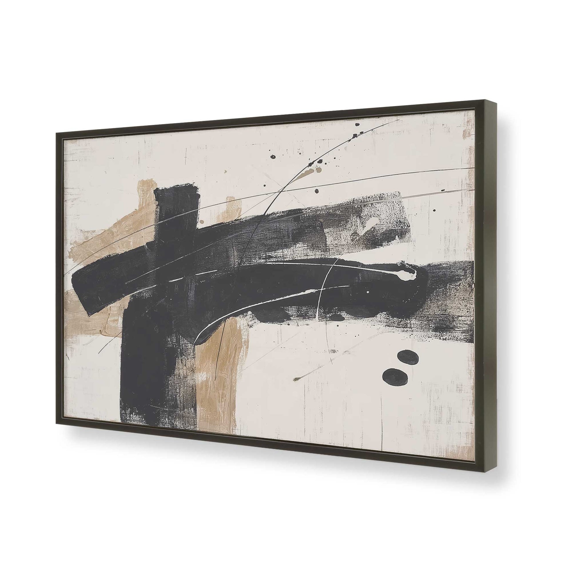 [Color:Satin Black], Picture of art in a Satin Black frame of the corner