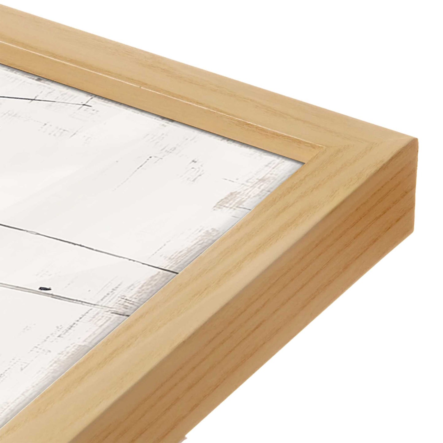 [Color:American Maple], Picture of art in a American Maple frame at an angle