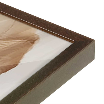 [Color:Brown], Picture of art in a Brown frame at an angle