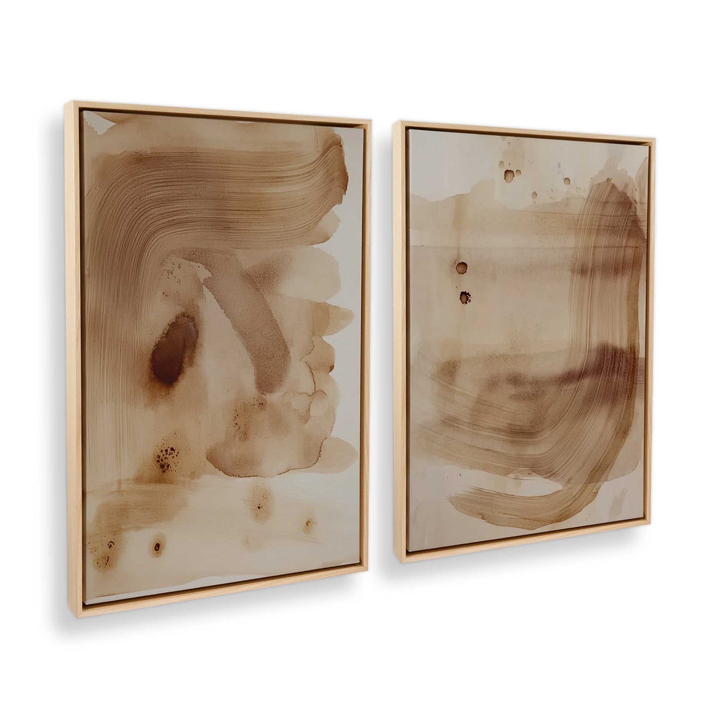 [Color:American Maple], Picture of art in a American Maple frame at an angle