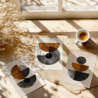 Stacked Ember Forms Set of 3 Prints