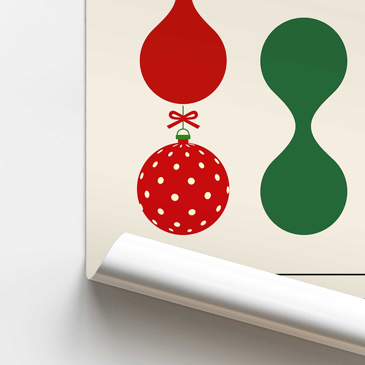 Bauhaus Retro Christmas Ornaments Promotional Rolled Print
