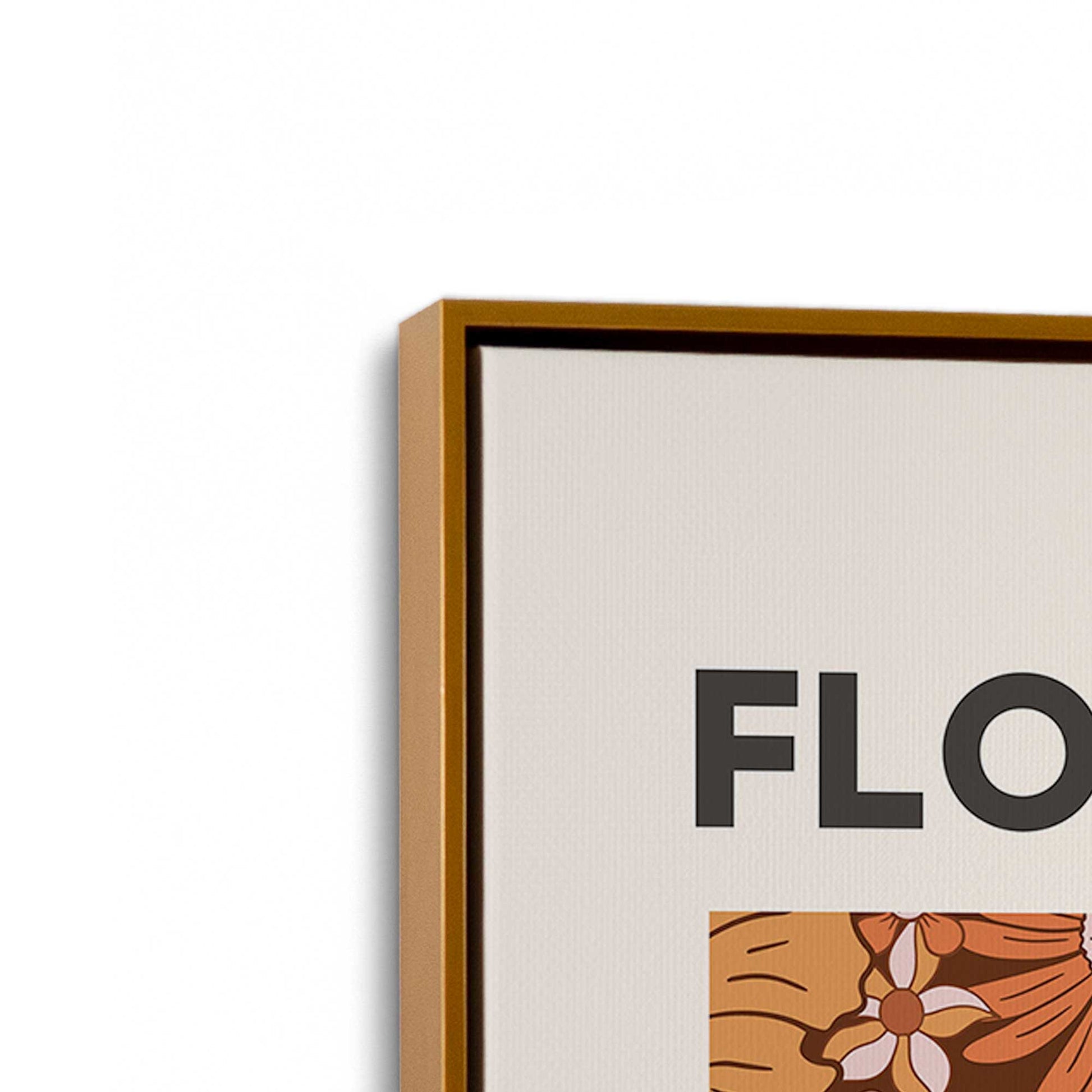 [Color:Polished Gold], Picture of art in a Polished Gold frame at an angle
