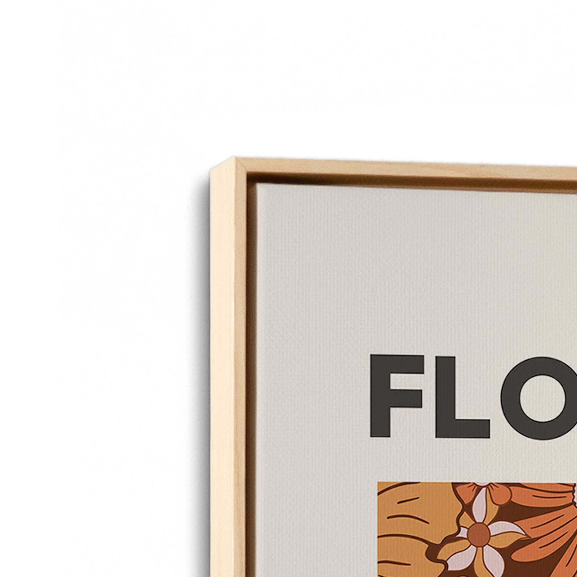 [Color:American Maple], Picture of art in a American Maple frame at an angle