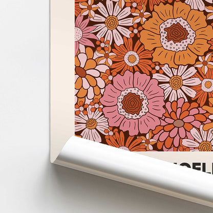 Retro Los Angeles Flower Market Promotional Rolled Print