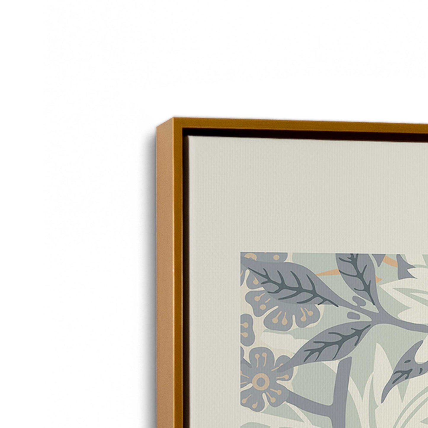 [Color:Polished Gold], Picture of art in a Polished Gold frame at an angle