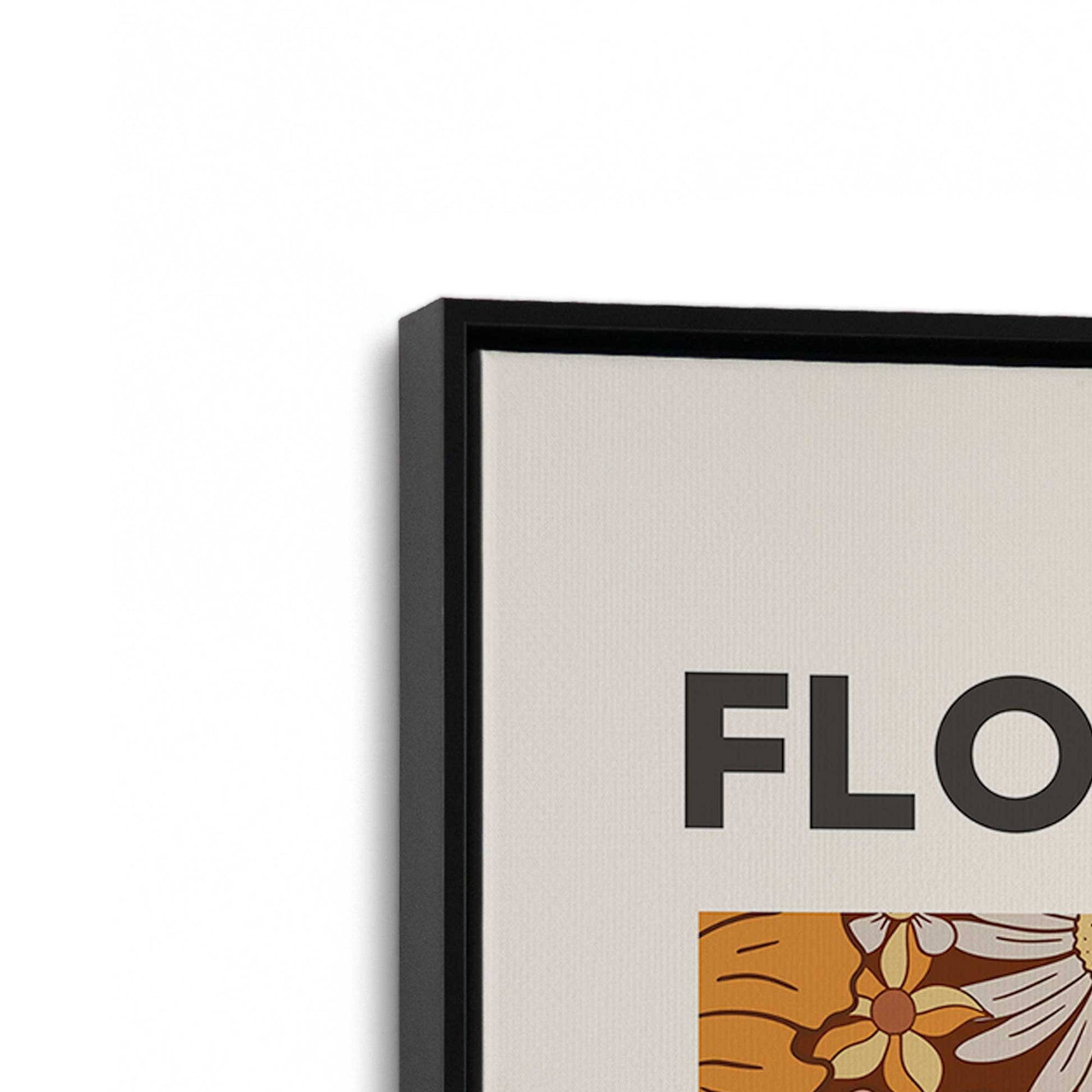 [Color:Satin Black], Picture of art in a Satin Black frame at an angle