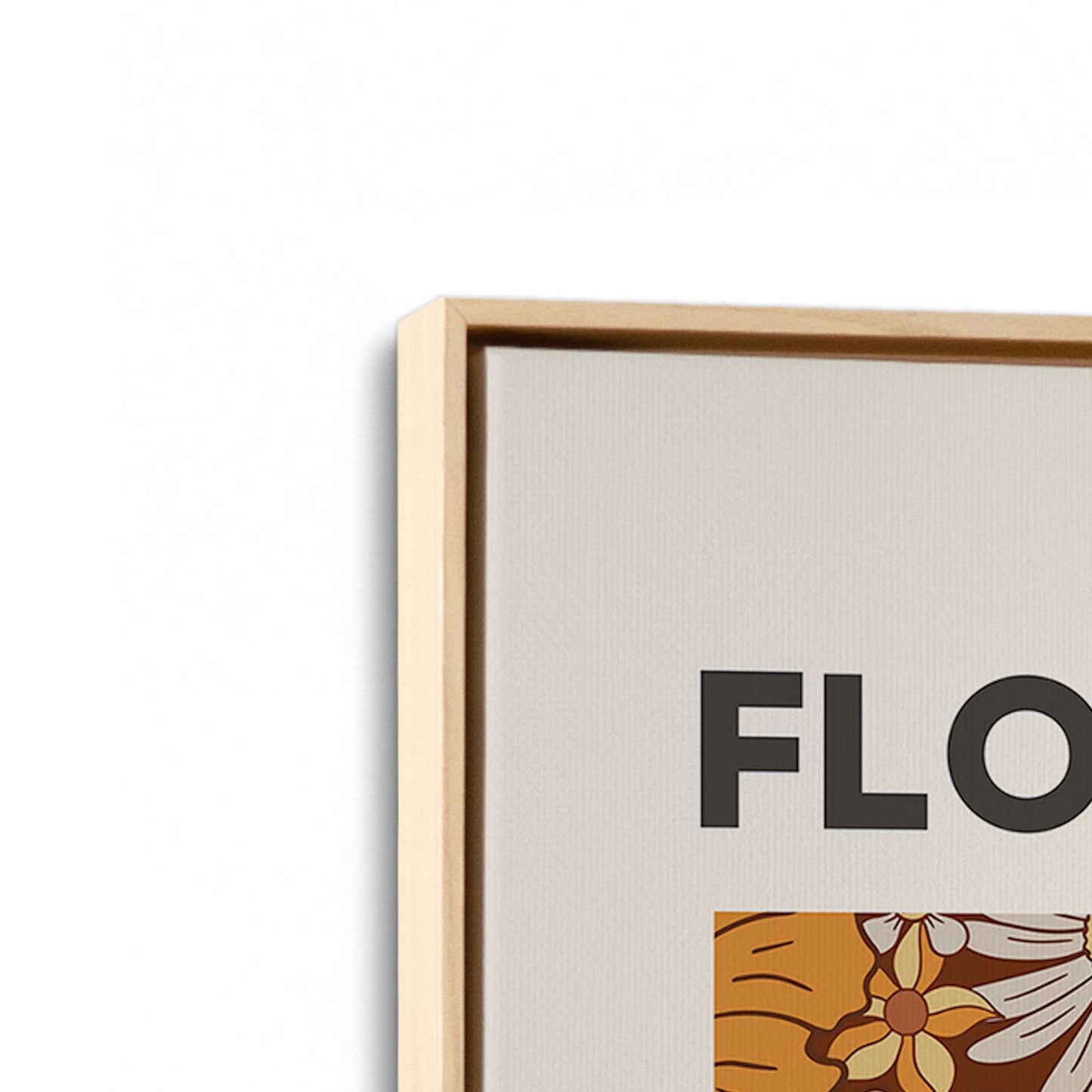 [Color:American Maple], Picture of art in a American Maple frame at an angle