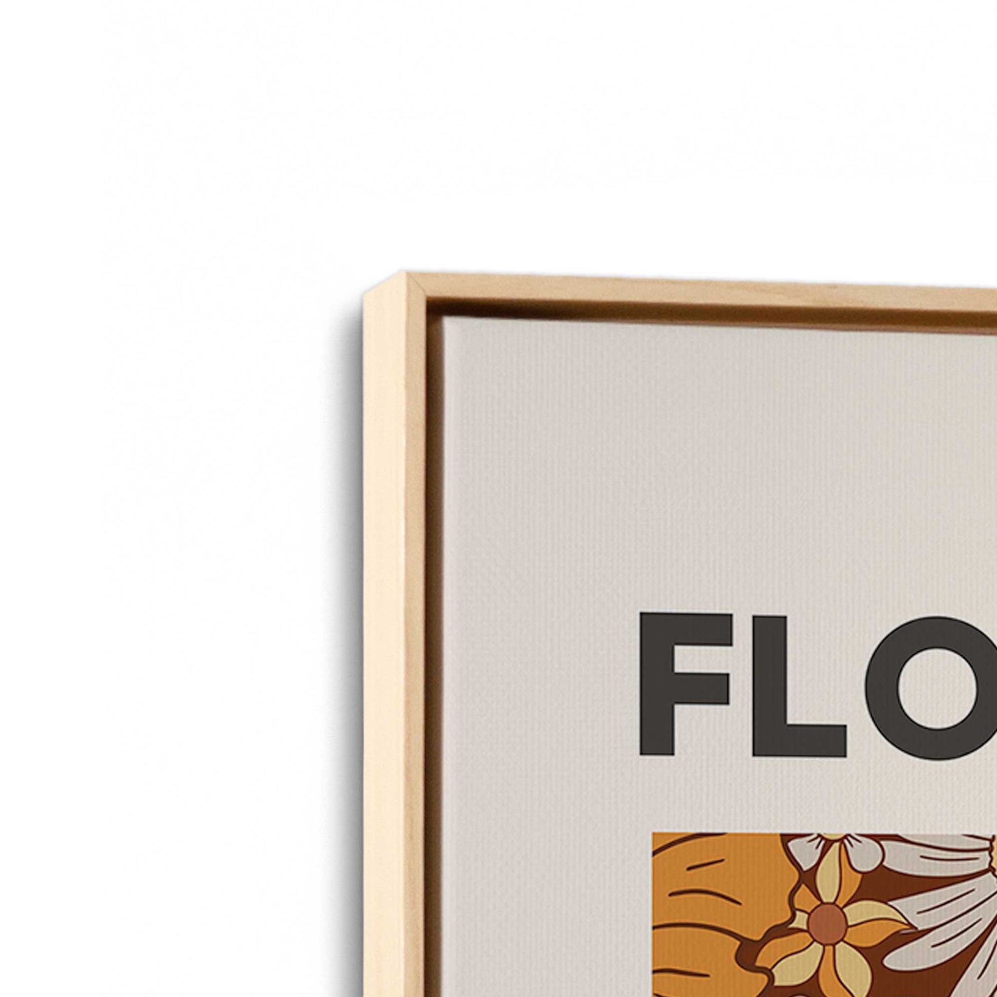 [Color:American Maple], Picture of art in a American Maple frame at an angle