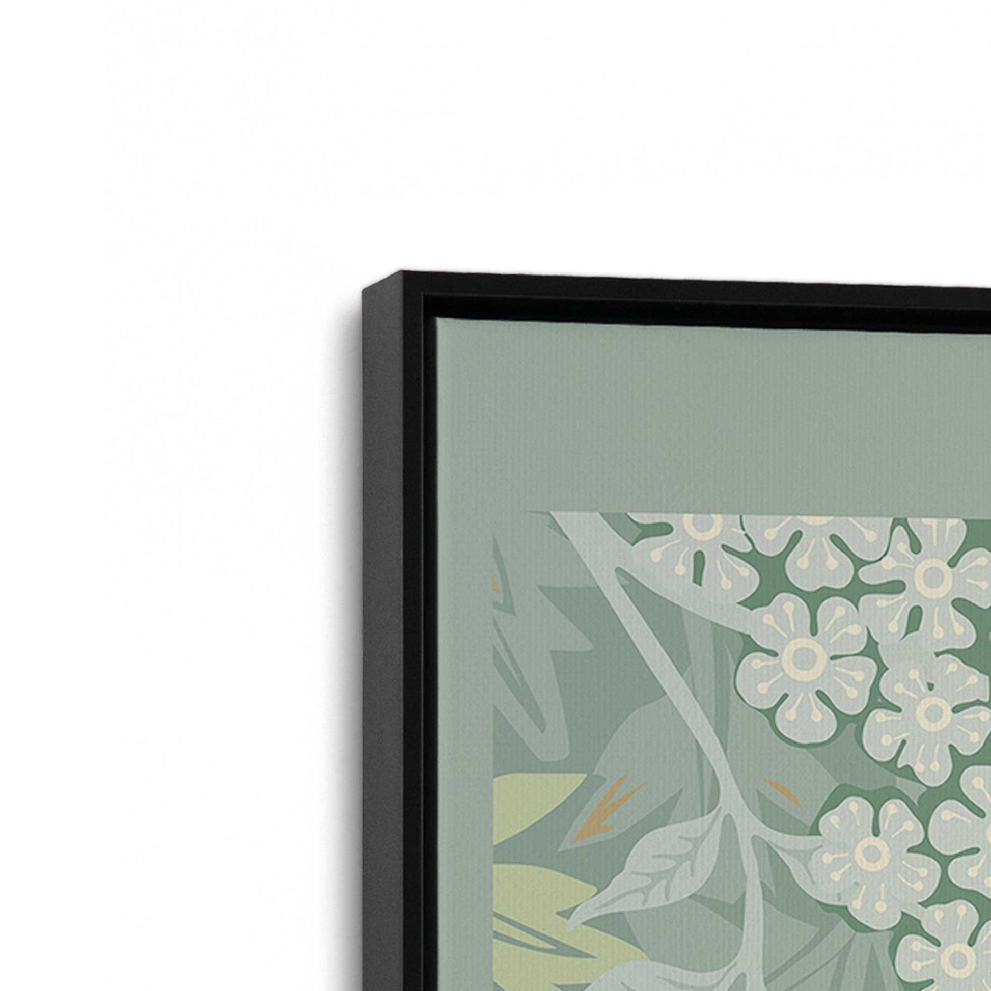 [Color:Satin Black], Picture of art in a Satin Black frame at an angle