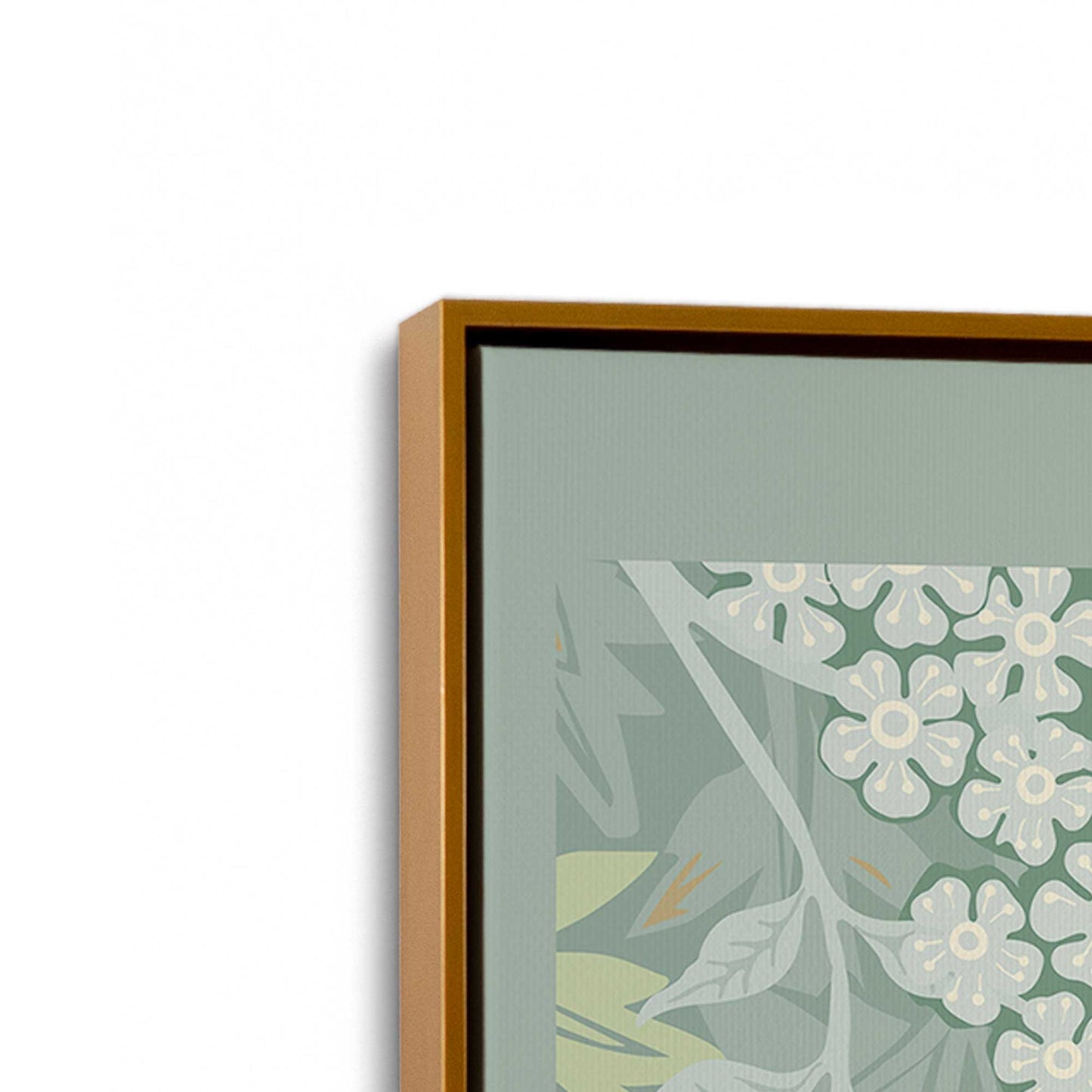 [Color:Polished Gold], Picture of art in a Polished Gold frame at an angle