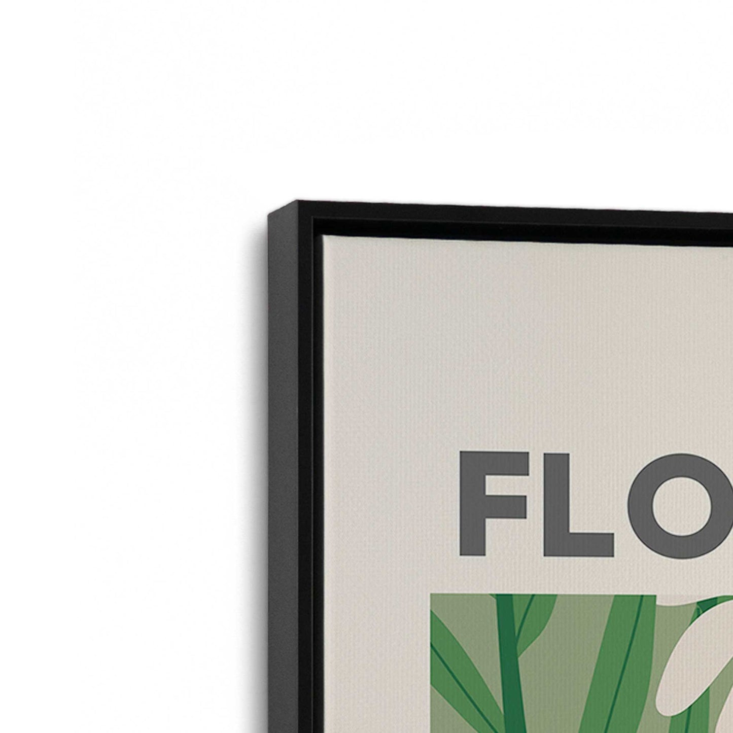 [Color:Satin Black], Picture of art in a Satin Black frame at an angle