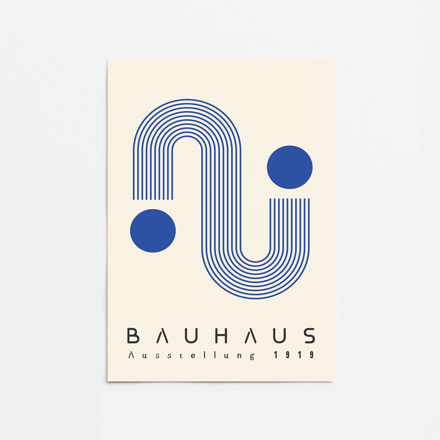Linear Bauhaus in Blue Promotional Rolled Print