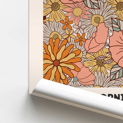 Retro California Flower Market Promotional Rolled Print