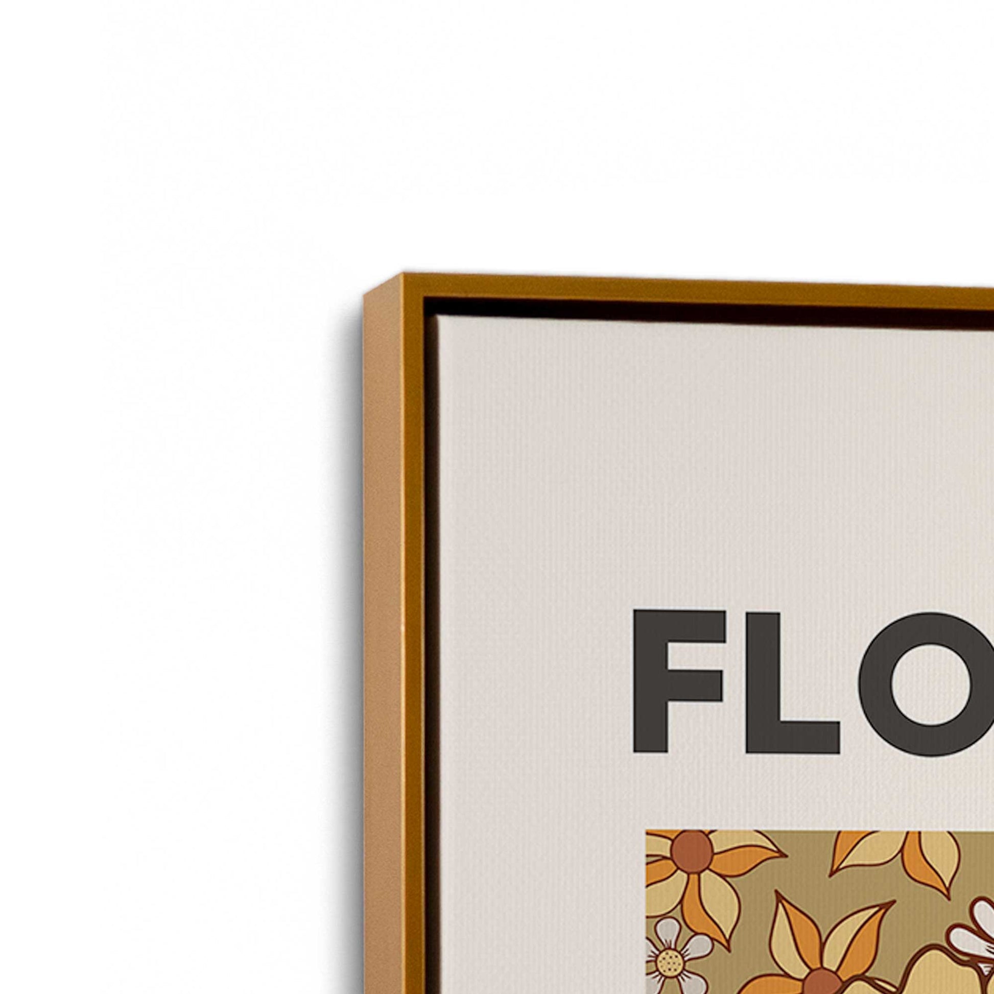 [Color:Polished Gold], Picture of art in a Polished Gold frame at an angle
