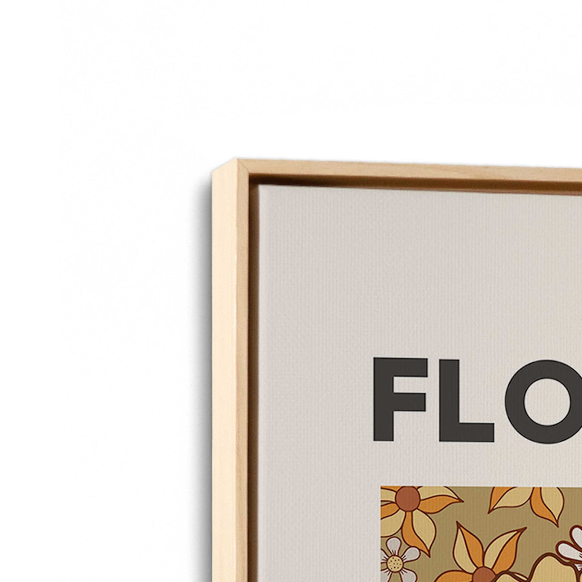 [Color:American Maple], Picture of art in a American Maple frame at an angle