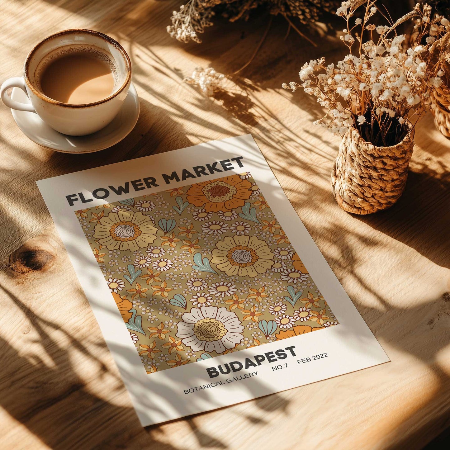 Retro Budapest Flower Market Print