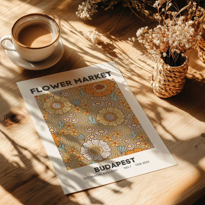 Retro Budapest Flower Market Print