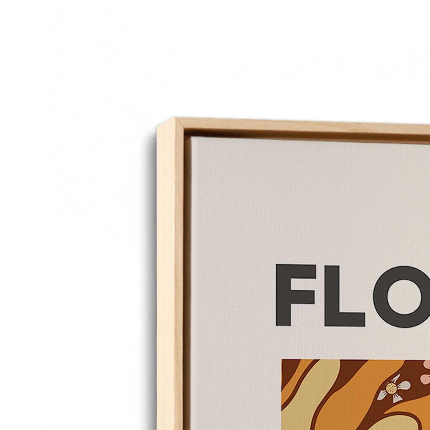 [Color:American Maple], Picture of art in a American Maple frame at an angle