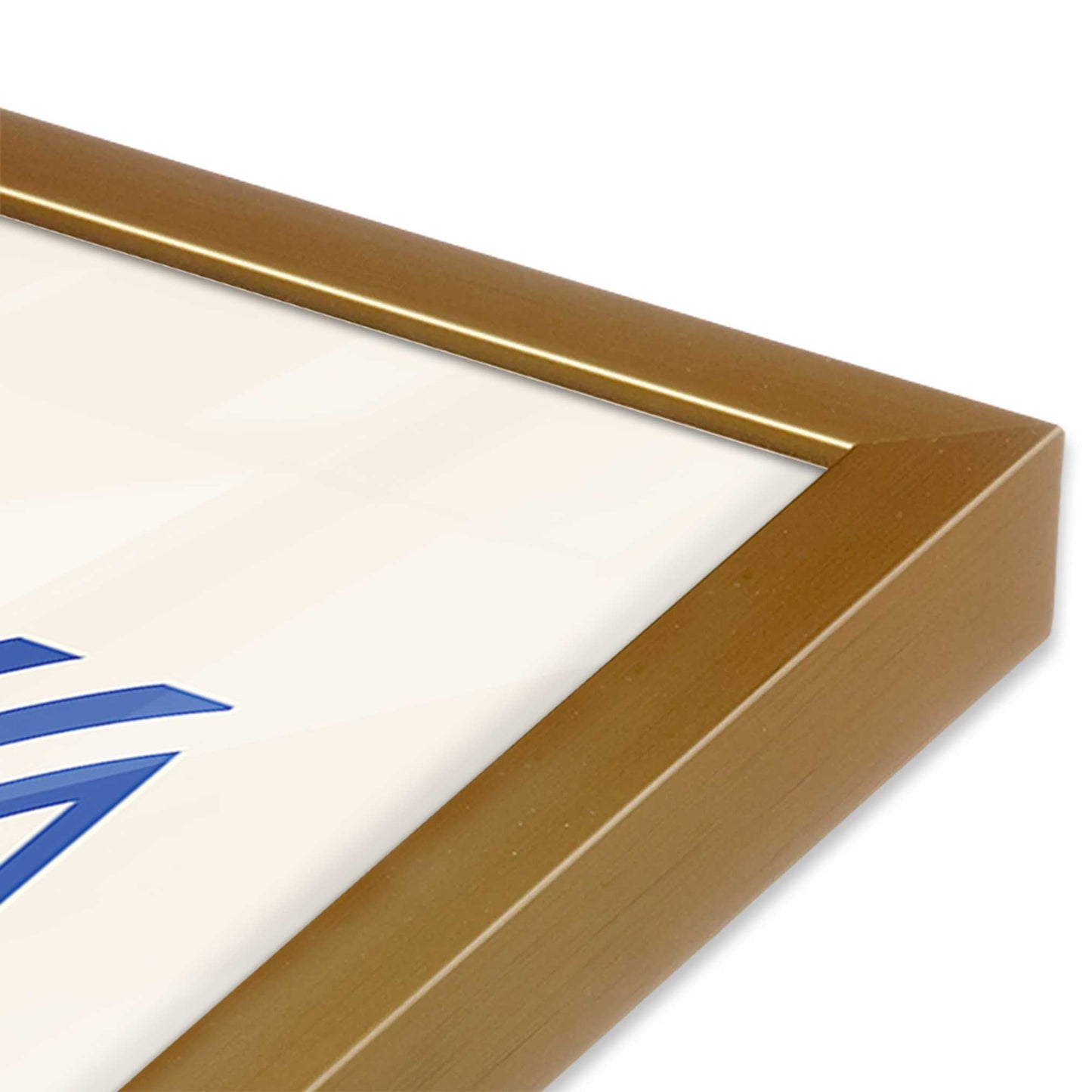 [Color:Polished Gold], Picture of art in a Polished Gold frame at an angle