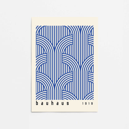 Bauhaus Abstract Arches in Blue Promotional Rolled Print