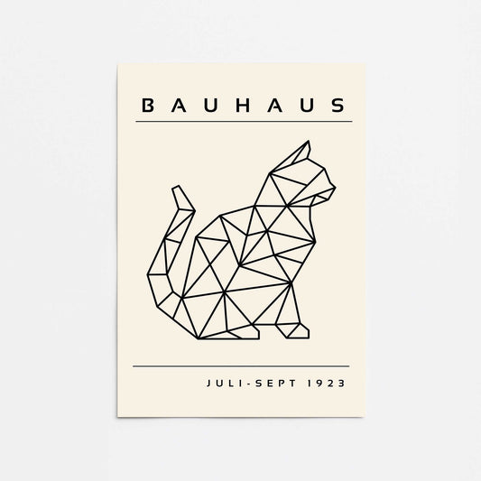 Bauhaus Geometric Cat 1923 Promotional Rolled Print