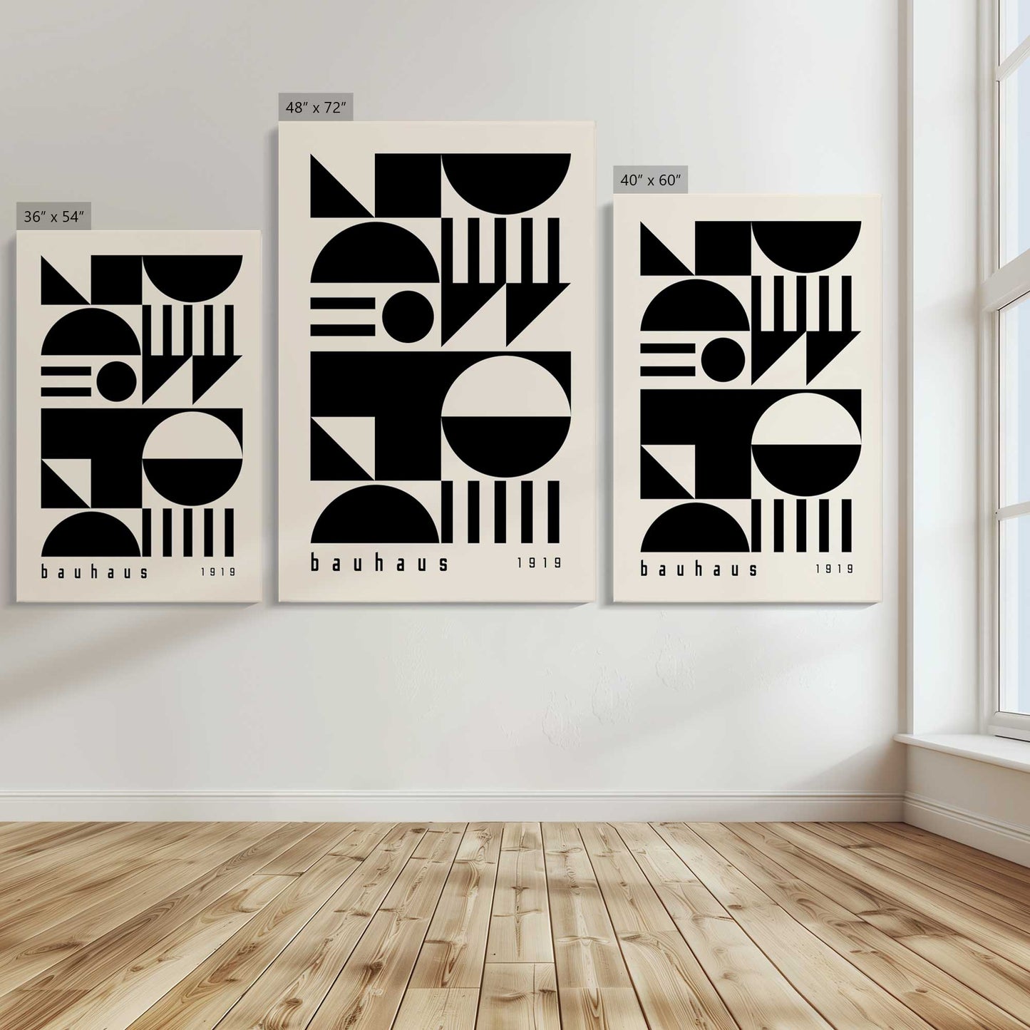[Color:Stretched Canvas], Image showing the size comparisons