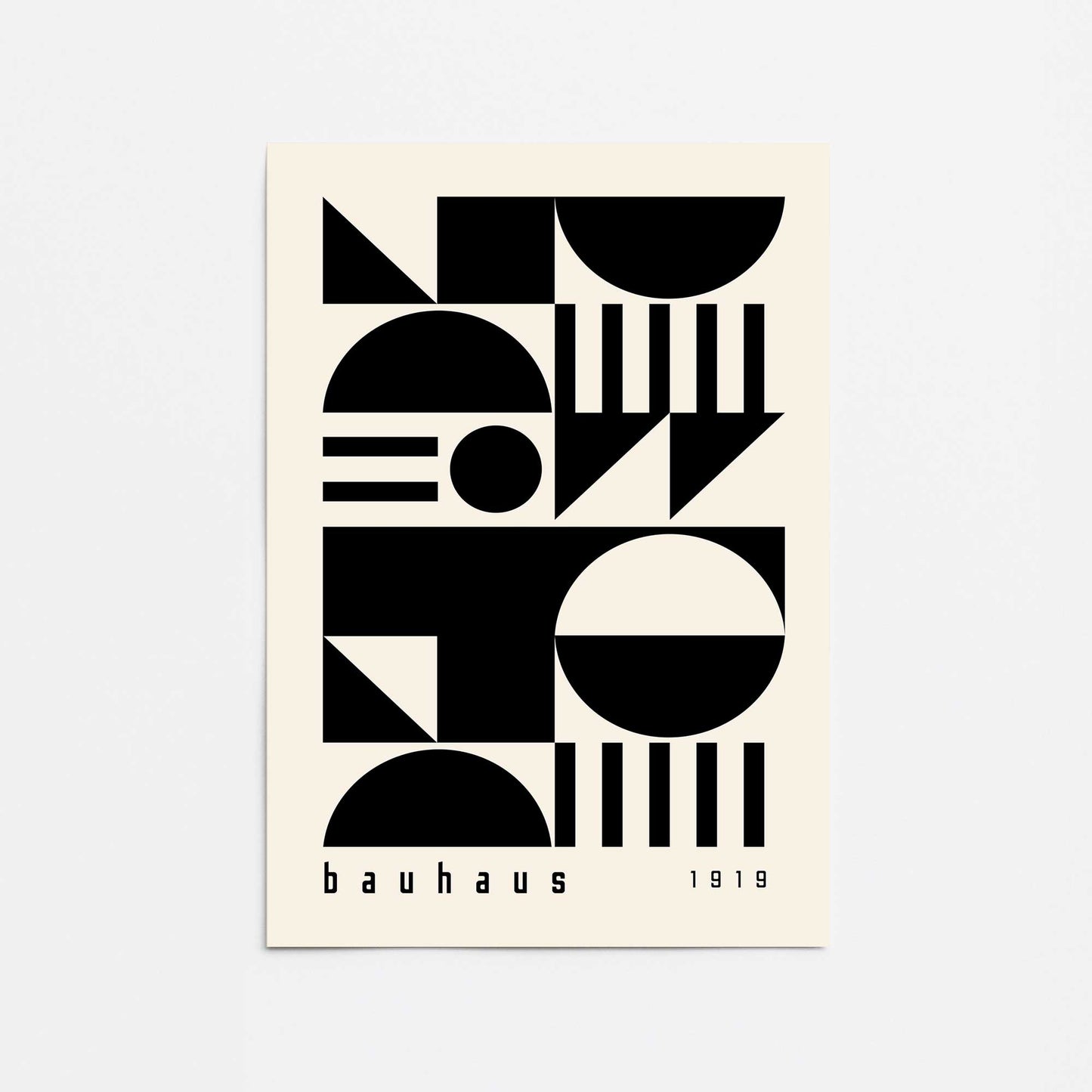 Monochrome Bauhaus Shapes Promotional Rolled Print