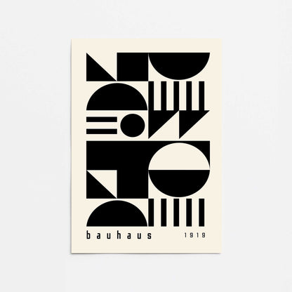 Monochrome Bauhaus Shapes Promotional Rolled Print