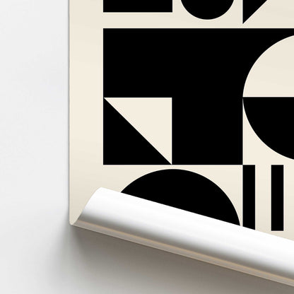 Monochrome Bauhaus Shapes Promotional Rolled Print