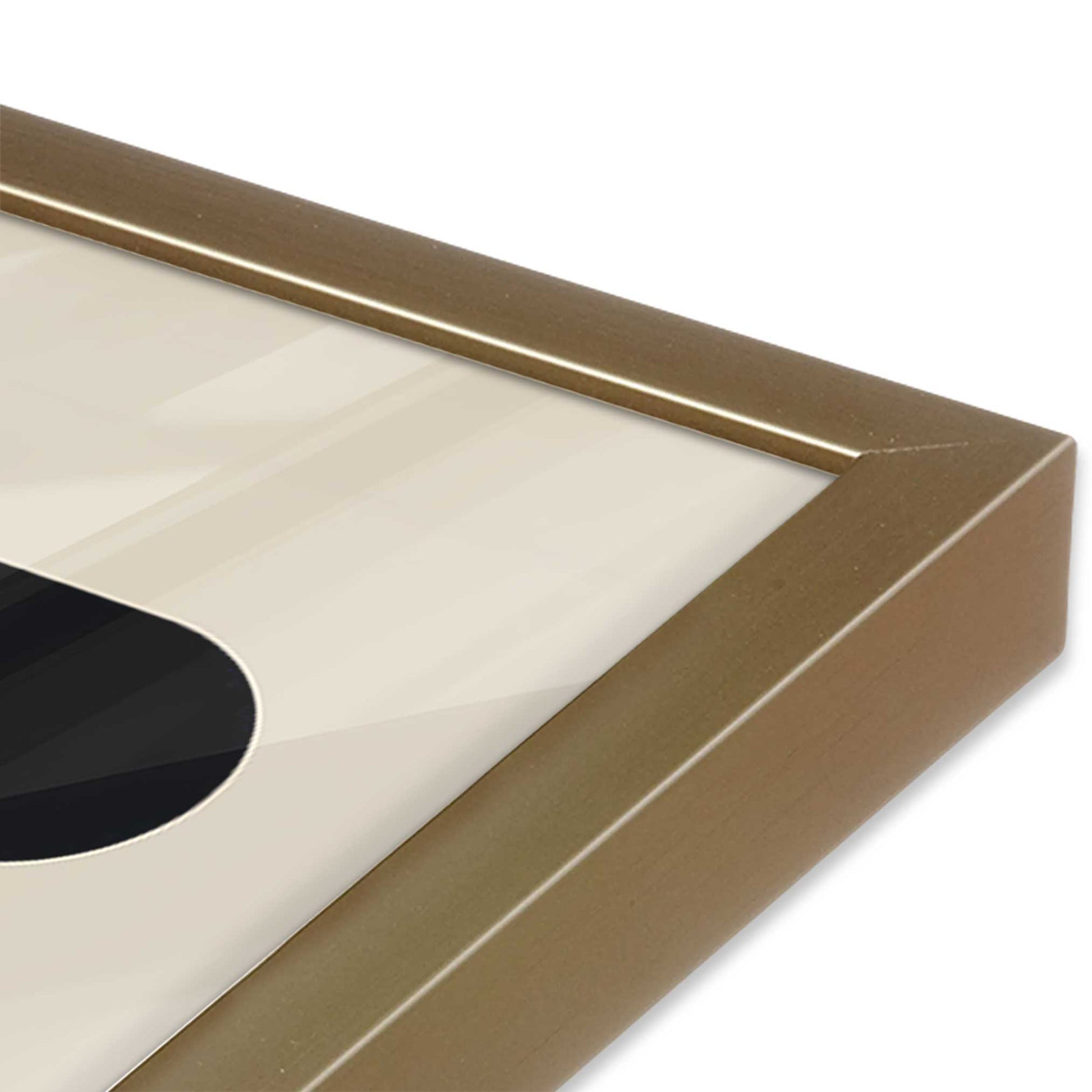 [Color:Brushed Gold], Picture of art in a Brushed Gold frame at an angle