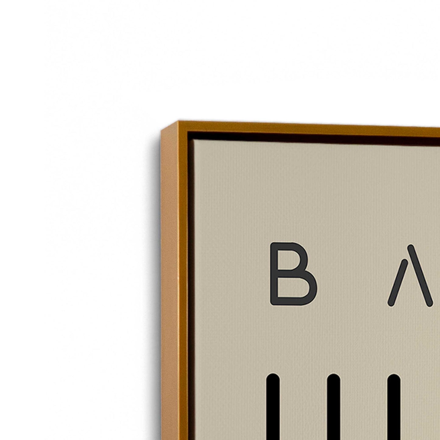 [Color:Polished Gold], Picture of art in a Polished Gold frame at an angle
