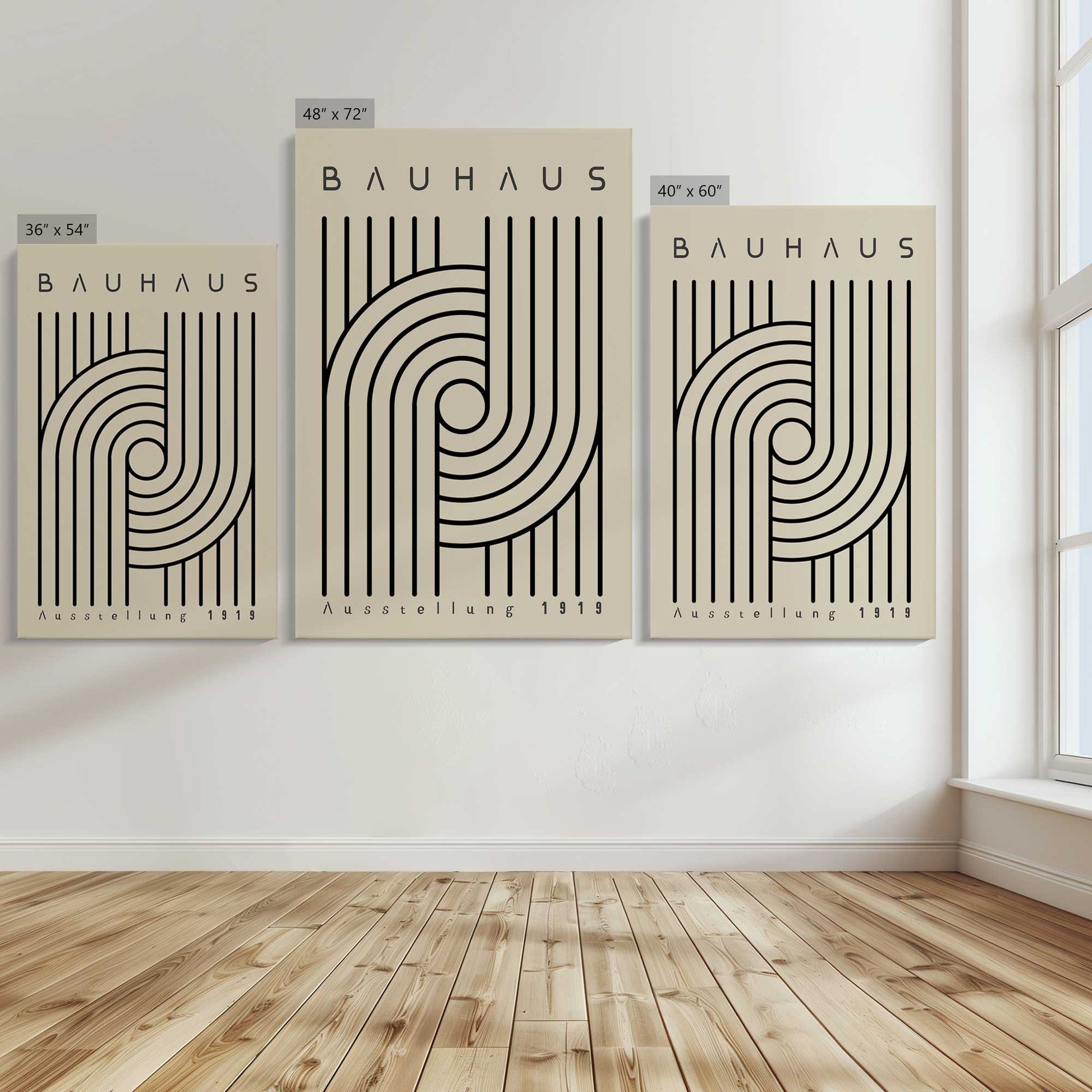 [Color:Stretched Canvas], Image showing the size comparisons