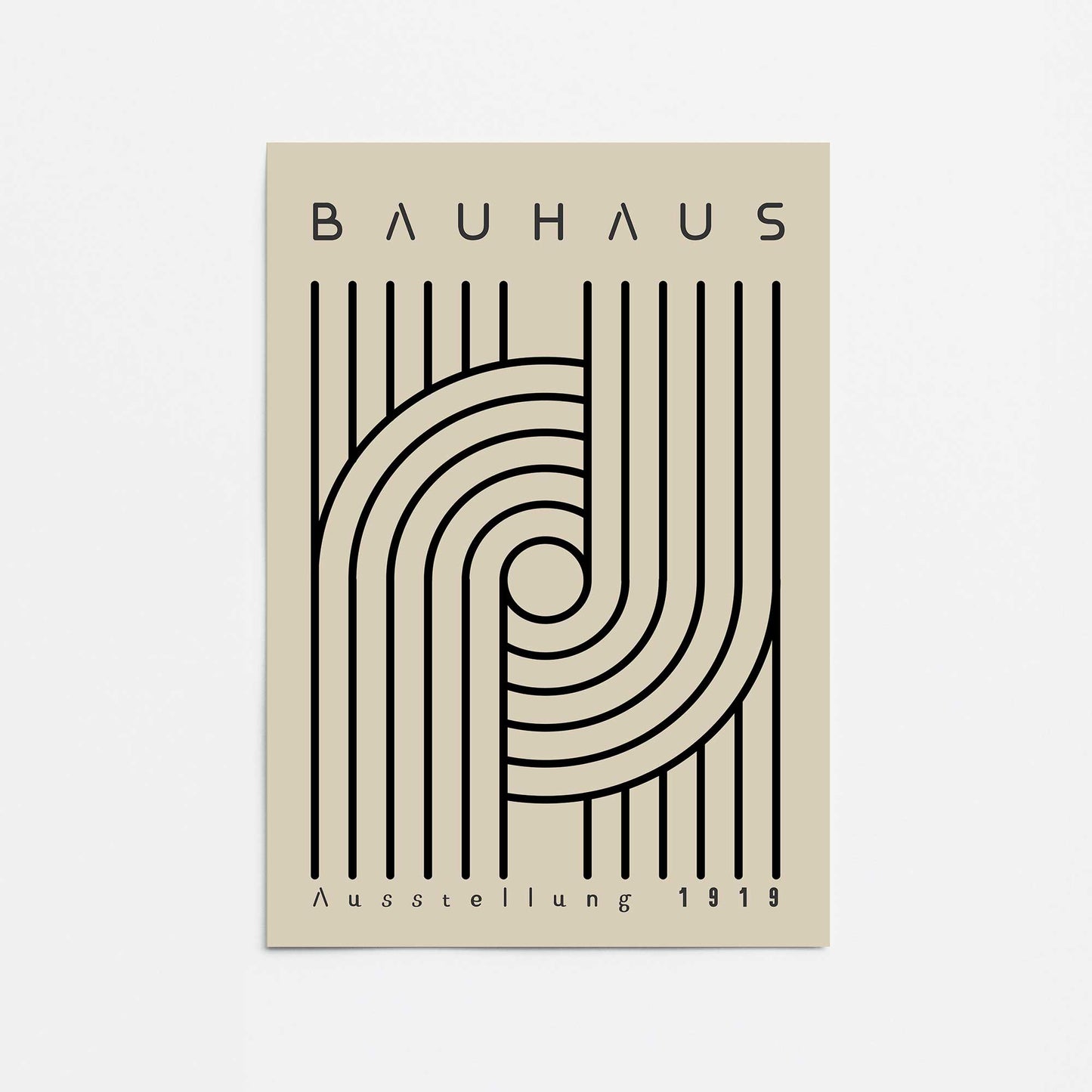 Monochrome Bauhaus Curves Promotional Rolled Print