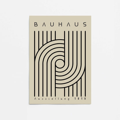 Monochrome Bauhaus Curves Promotional Rolled Print